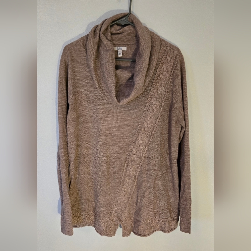 Croft & Barrow Brown Cowl Neck Sweater Size XXL